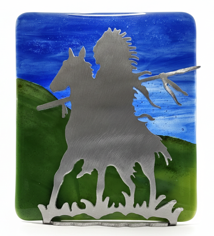Wild Mustang Freedom Fused Glass Art