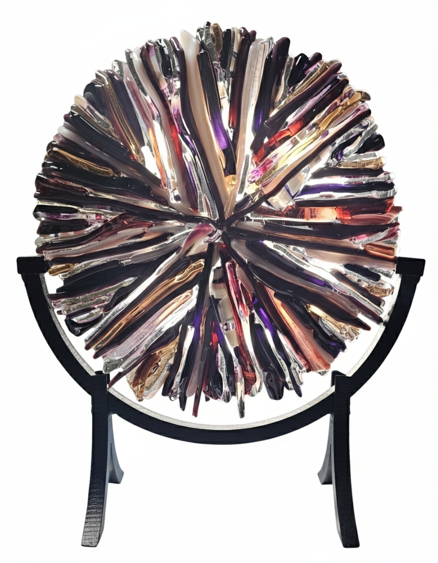 Twilight Starburst Fused Glass Sculpture