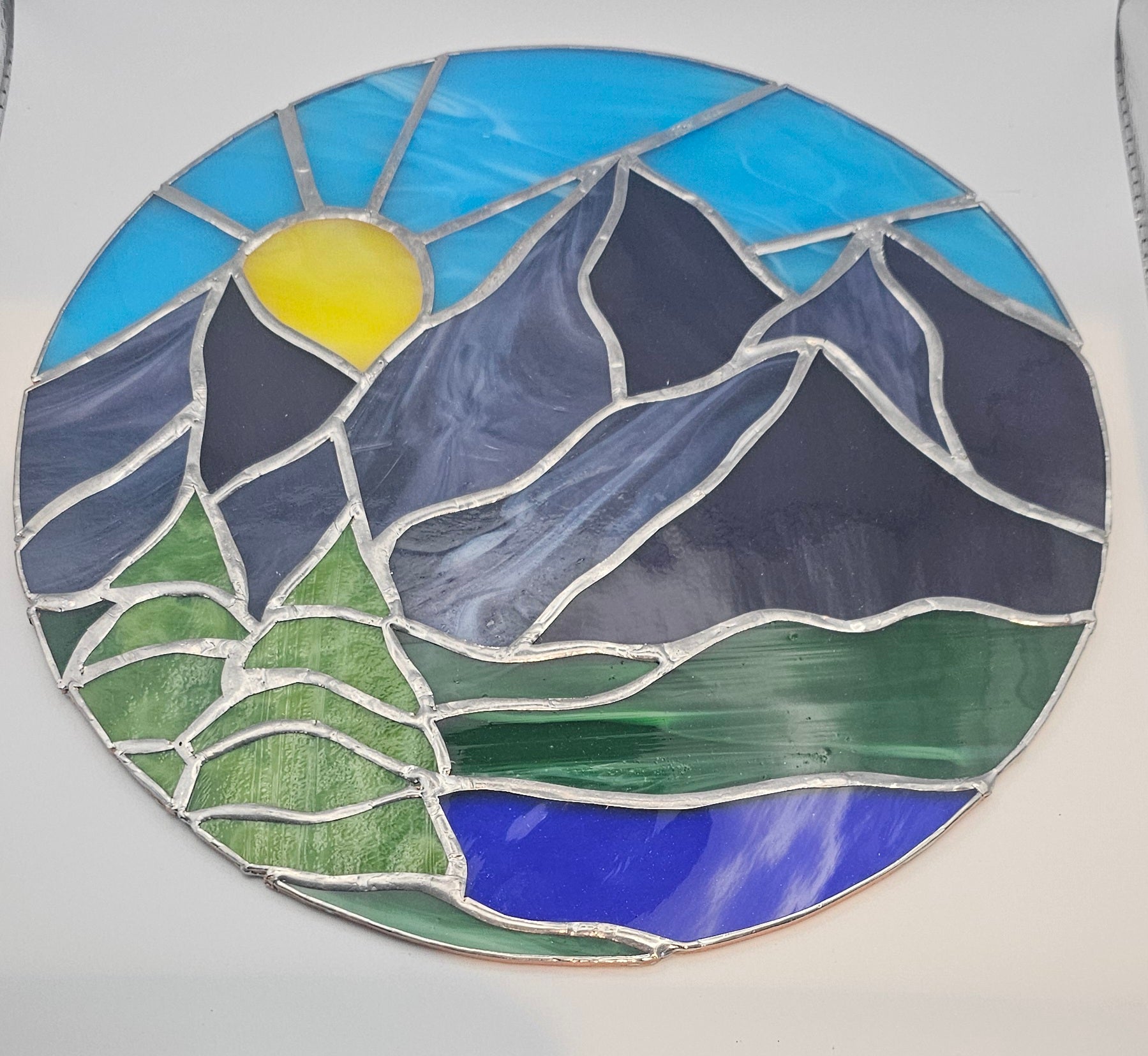 The Mountains Are Calling - 10x10 Stained Glass Art