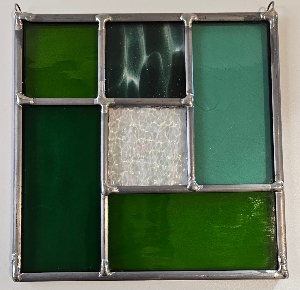 Modern Geometric Stained Glass Panel